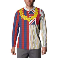 Hawaiian Tropical Plants Lei Button Sweatshirt National Flag Style LT03 - Polynesian Pride
