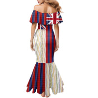 Hawaiian Tropical Plants Lei Family Matching Mermaid Dress and Hawaiian Shirt National Flag Style - Polynesian Pride