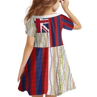Hawaiian Tropical Plants Lei Family Matching Off Shoulder Short Dress and Hawaiian Shirt National Flag Style - Polynesian Pride