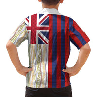 Hawaiian Tropical Plants Lei Family Matching Tank Maxi Dress and Hawaiian Shirt National Flag Style - Polynesian Pride