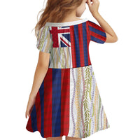 Hawaiian Tropical Plants Lei Kid Short Sleeve Dress National Flag Style LT03 - Polynesian Pride