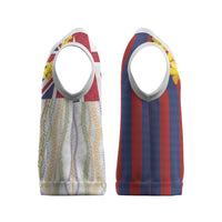 Hawaiian Tropical Plants Lei Christmas Knitted V-Neck Vest National Flag Style - Polynesian Pride