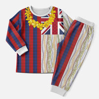Hawaiian Tropical Plants Lei Christmas Pajama Set National Flag Style - Polynesian Pride