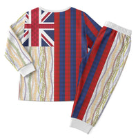 Hawaiian Tropical Plants Lei Christmas Pajama Set National Flag Style - Polynesian Pride