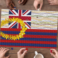Hawaiian Tropical Plants Lei Puzzle National Flag Style LT03 - Polynesian Pride