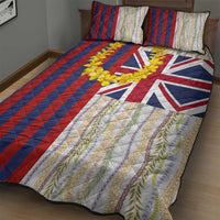 Hawaiian Tropical Plants Lei Quilt Bed Set National Flag Style - Polynesian Pride