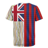 Hawaiian Tropical Plants Lei Rugby Jersey National Flag Style LT03 - Polynesian Pride