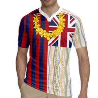 Hawaiian Tropical Plants Lei Rugby Jersey National Flag Style LT03 - Polynesian Pride