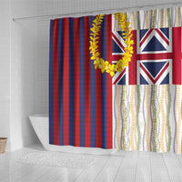 Hawaiian Tropical Plants Lei Shower Curtain National Flag Style - Polynesian Pride