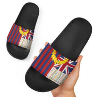 Hawaiian Tropical Plants Lei Slide Sandals National Flag Style - Polynesian Pride