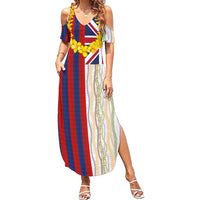 Hawaiian Tropical Plants Lei Summer Maxi Dress National Flag Style LT03 Women Multicolor - Polynesian Pride