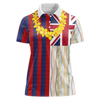Hawaiian Tropical Plants Lei Women Polo Shirt National Flag Style LT03 Female Multicolor - Polynesian Pride