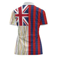 Hawaiian Tropical Plants Lei Women Polo Shirt National Flag Style LT03 - Polynesian Pride