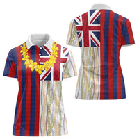 Hawaiian Tropical Plants Lei Women Polo Shirt National Flag Style LT03 - Polynesian Pride