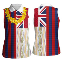 Hawaiian Tropical Plants Lei Women Sleeveless Polo Shirt National Flag Style LT03 - Polynesian Pride