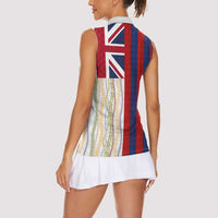 Hawaiian Tropical Plants Lei Women Sleeveless Polo Shirt National Flag Style LT03 - Polynesian Pride