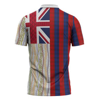 Hawaiian Tropical Plants Lei Zipper Polo Shirt National Flag Style LT03 - Polynesian Pride