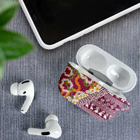 Hawaiian Plumeria Lei AirPods Case Kakau Motifs and Palaka Half Style Pink Color - Polynesian Pride