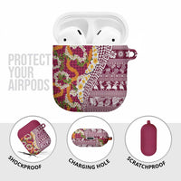 Hawaiian Plumeria Lei AirPods Case Kakau Motifs and Palaka Half Style Pink Color - Polynesian Pride