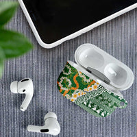 Hawaiian Plumeria Lei AirPods Case Kakau Motifs and Palaka Half Style Green Color - Polynesian Pride