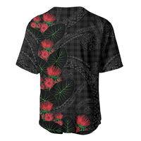 Hawaiian Kakau Art Baseball Jersey Taro Leaves with Ohia Lehua and Pakala Pattern LT03 - Polynesian Pride