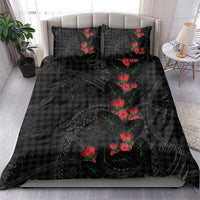 Hawaiian Kakau Art Bedding Set Taro Leaves with Ohia Lehua and Pakala Pattern - Polynesian Pride