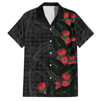 Hawaiian Kakau Art Family Matching Off The Shoulder Long Sleeve Dress and Hawaiian Shirt Taro Leaves with Ohia Lehua and Pakala Pattern - Polynesian Pride