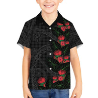 Hawaiian Kakau Art Family Matching Tank Maxi Dress and Hawaiian Shirt Taro Leaves with Ohia Lehua and Pakala Pattern - Polynesian Pride