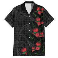 Hawaiian Kakau Art Hawaiian Shirt Taro Leaves with Ohia Lehua and Pakala Pattern LT03 Black - Polynesian Pride