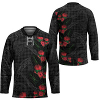 Hawaiian Kakau Art Hockey Jersey Taro Leaves with Ohia Lehua and Pakala Pattern - Polynesian Pride