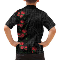 Hawaiian Kakau Art Kid Hawaiian Shirt Taro Leaves with Ohia Lehua and Pakala Pattern LT03 - Polynesian Pride