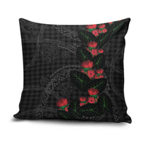 Hawaiian Kakau Art Pillow Cover Taro Leaves with Ohia Lehua and Pakala Pattern - Polynesian Pride