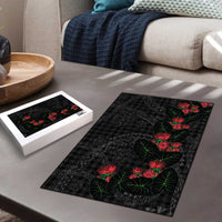 Hawaiian Kakau Art Puzzle Taro Leaves with Ohia Lehua and Pakala Pattern - Polynesian Pride
