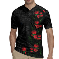 Hawaiian Kakau Art Rugby Jersey Taro Leaves with Ohia Lehua and Pakala Pattern - Polynesian Pride
