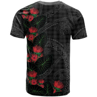 Hawaiian Kakau Art T Shirt Taro Leaves with Ohia Lehua and Pakala Pattern LT03 - Polynesian Pride