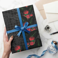 Hawaiian Kakau Art Wrapping Paper Taro Leaves with Ohia Lehua and Pakala Pattern LT03 - Polynesian Pride