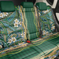 Hawaiian Art Flower Tribal with Lei Back Car Seat Cover Palaka Pattern Green Color LT03 - Polynesian Pride