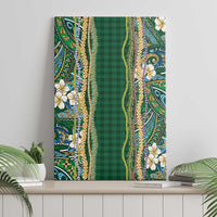 Hawaiian Art Flower Tribal with Lei Canvas Wall Art Palaka Pattern Green Color LT03 - Polynesian Pride