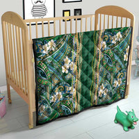 Hawaiian Art Flower Tribal with Lei Quilt Palaka Pattern Green Color - Polynesian Pride