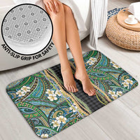 Hawaiian Art Flower Tribal with Lei Bathroom Set Palaka Pattern Black Color LT03 - Polynesian Pride
