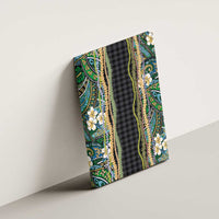Hawaiian Art Flower Tribal with Lei Canvas Wall Art Palaka Pattern Black Color LT03 - Polynesian Pride