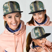 Hawaiian Art Flower Tribal with Lei Mesh Trucker Cap Palaka Pattern Black Color LT03 - Polynesian Pride