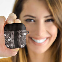 Hawaiian Art Flower Tribal with Lei AirPods Case Palaka Pattern Grayscale LT03 - Polynesian Pride