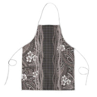 Hawaiian Art Flower Tribal with Lei Apron Palaka Pattern Grayscale - Polynesian Pride
