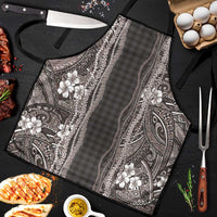 Hawaiian Art Flower Tribal with Lei Apron Palaka Pattern Grayscale - Polynesian Pride