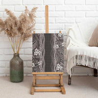 Hawaiian Art Flower Tribal with Lei Canvas Wall Art Palaka Pattern Grayscale LT03 - Polynesian Pride