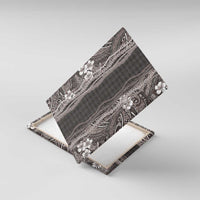 Hawaiian Art Flower Tribal with Lei Canvas Wall Art Palaka Pattern Grayscale LT03 With Frame Gray - Polynesian Pride
