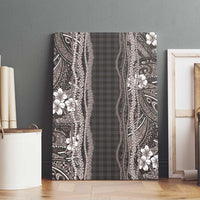 Hawaiian Art Flower Tribal with Lei Canvas Wall Art Palaka Pattern Grayscale LT03 - Polynesian Pride