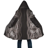 Hawaiian Art Flower Tribal with Lei Cloak Palaka Pattern Grayscale LT03 Unisex Gray - Polynesian Pride