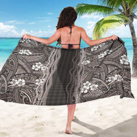 Hawaiian Art Flower Tribal with Lei Sarong Palaka Pattern Grayscale - Polynesian Pride